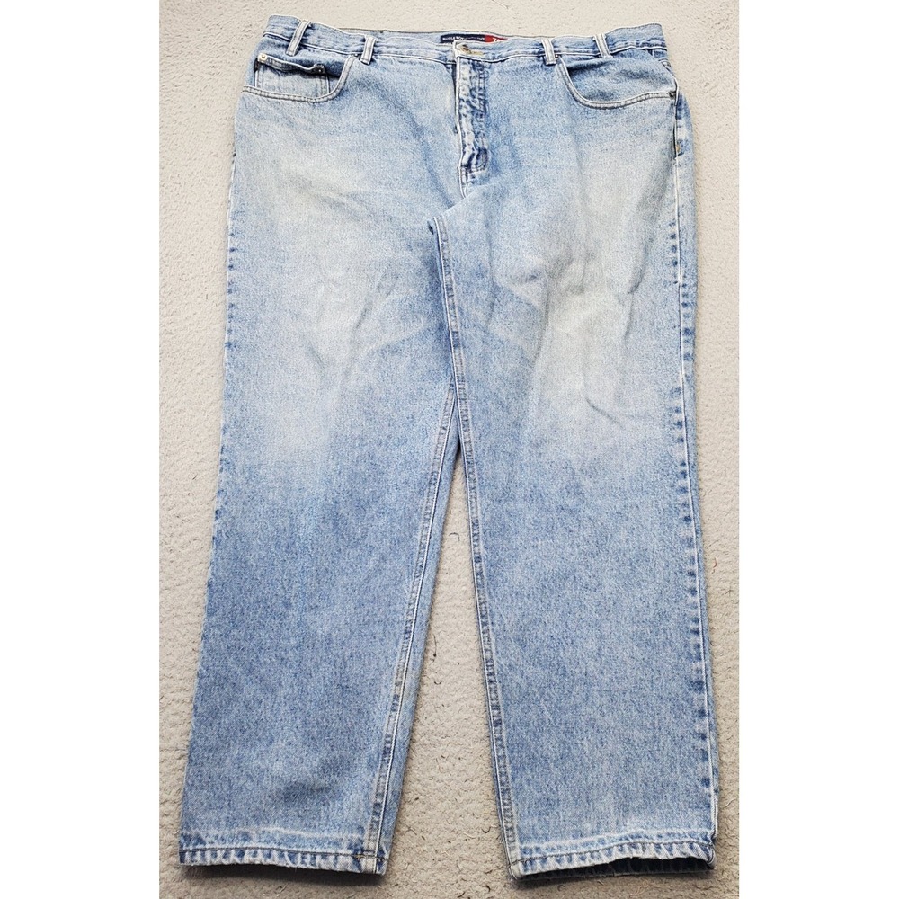 Bugle Boy Gold Crest Jeans Mens 42x30 Blue Denim 740 Relaxed Fit Straight Leg